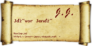 Jávor Jenő névjegykártya