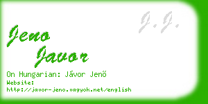 jeno javor business card