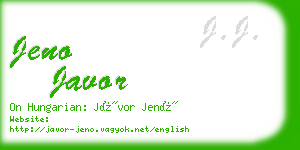 jeno javor business card